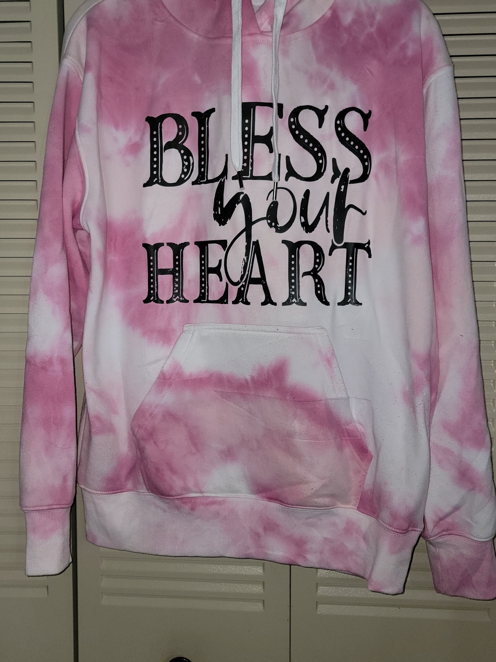 Bless Your Heart Pink Tie-Dye Hoodie Sweatshirt - Women